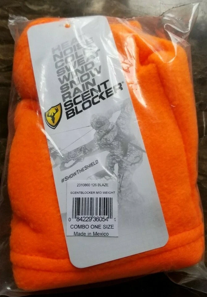 NEW Blaze Fleece Beanie & Gaiter Combo Camo Winter Face Mask Hat Neck Orange NWT - Image 3 of 4