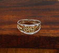 Filigree Ring gold & Silver Polished Tone On Silver Bright Day Hippiness Rings