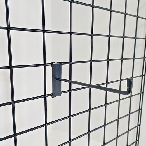 BLACK PREMIUM GRID MESH PANEL RETAIL SHOP DISPLAY PANEL ACCESSORY HOOK ARM - Picture 47 of 67
