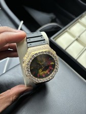 Casio G Shock GA-2100 Watch with Moissanite Bezel Iced Diamond Men's