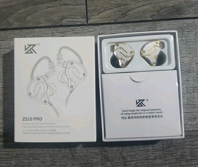 KZ ZS10 Pro, Linsoul 4BA+1DD 5 Driver in-Ear HiFi Earphones w/ Mic, Glare Gold 