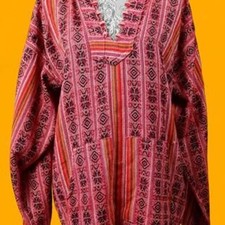 Aztec Print Baja Hoodie - Black, Red, Orange Boho Festival Sweatshirt