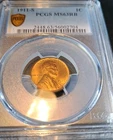 1911 S Lincoln Wheat Penny. PCGS MS63 R/B. More Red Than Brown.