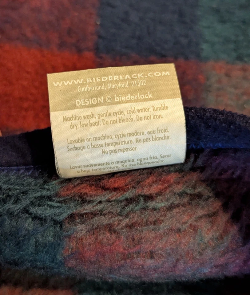 Manta envolvente Biederlack diseño a cuadros cremallera a presión estadio 68x53 Foto 4 de 4