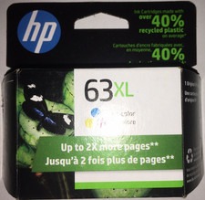 HP 63XL High Yield Tri-color Ink Cartridge F6U63AN exp 2023
