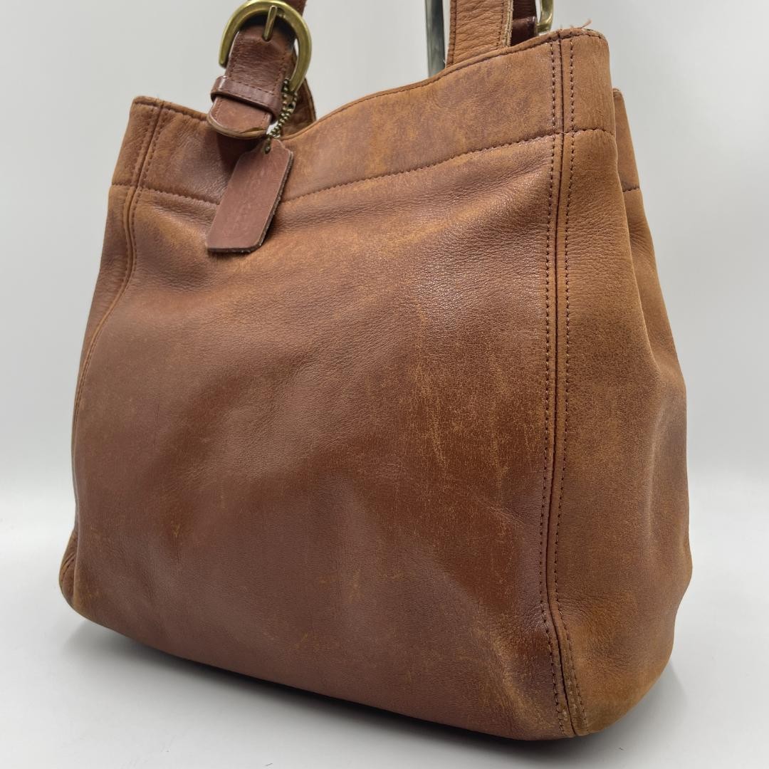 COACH Shoulder Bag Leather 4157 Brown Old G127