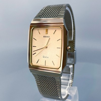 Seiko Dolce 9531‑5160 シャンパンゴールド ゴールド Mint】 Seiko Dolce 9531-5160 Tungsten Gold Square Men's