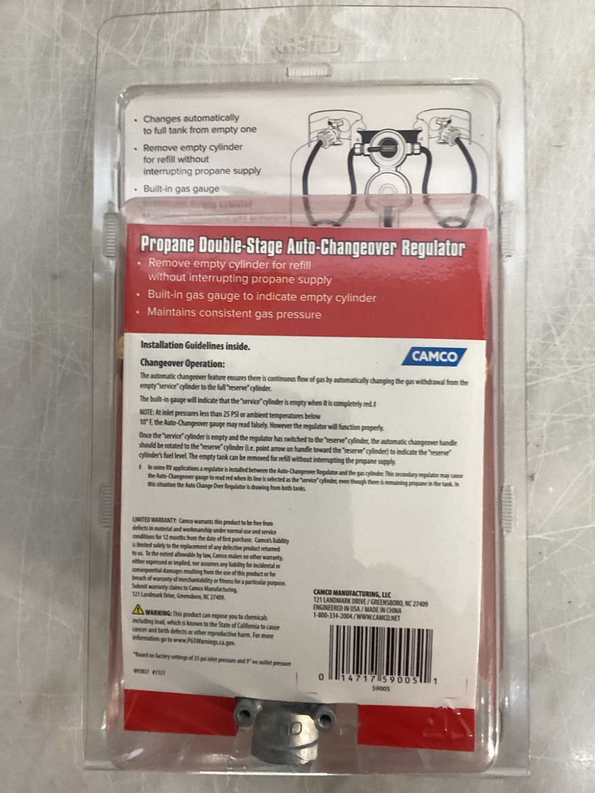 Camco 1121 Propane Double-Stage Autochange Regulator