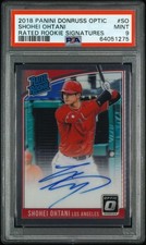 2018 PANNINI DONRUSS OPTIC SHOHEI OHTANI RATED ROOKIE SIGNATURE #SO MINT 9