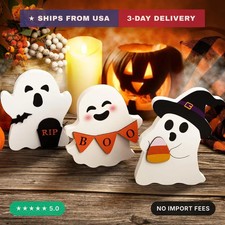 3 Cute Ghost Halloween Decorations Indoor Set Ghosts Table Sign