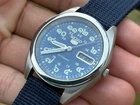 Vintage 📌 Seiko5 7S26  Dial Thai Numbers blue face show the machine Mod