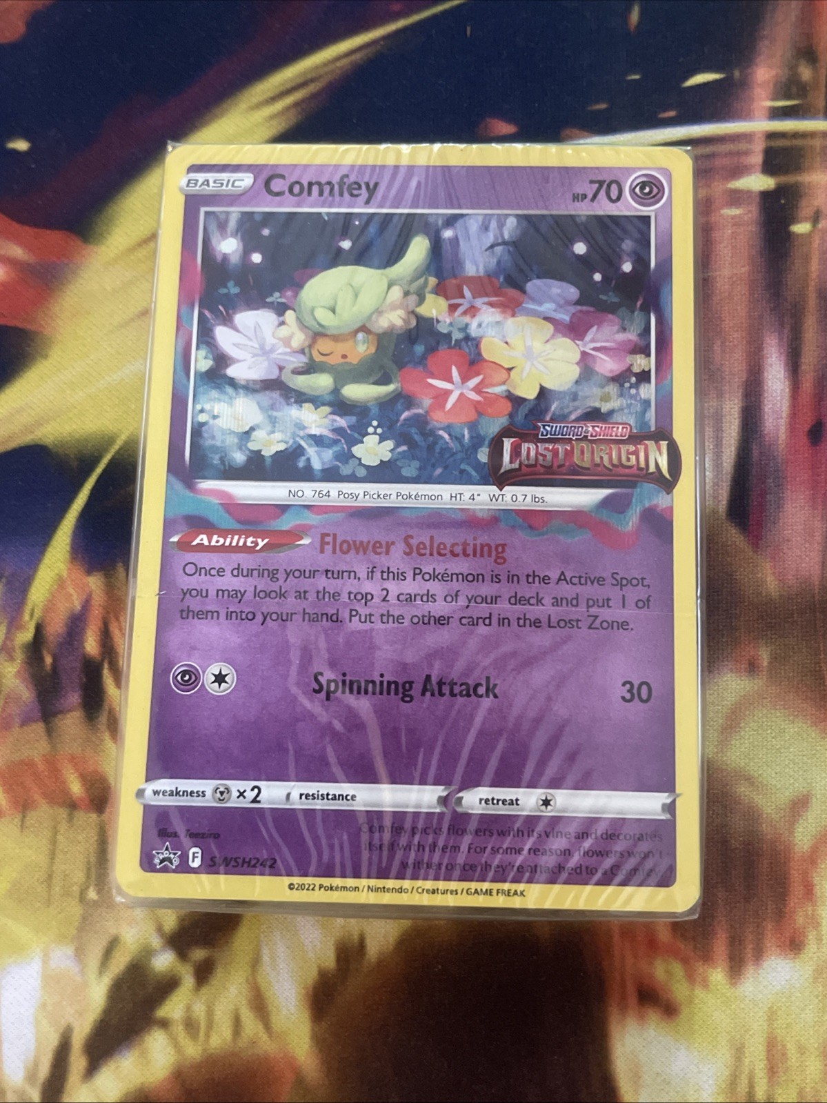 Pokemon Comfey SWSH242 Lost Origin Stamped Black Star Promo & Deck SEALED