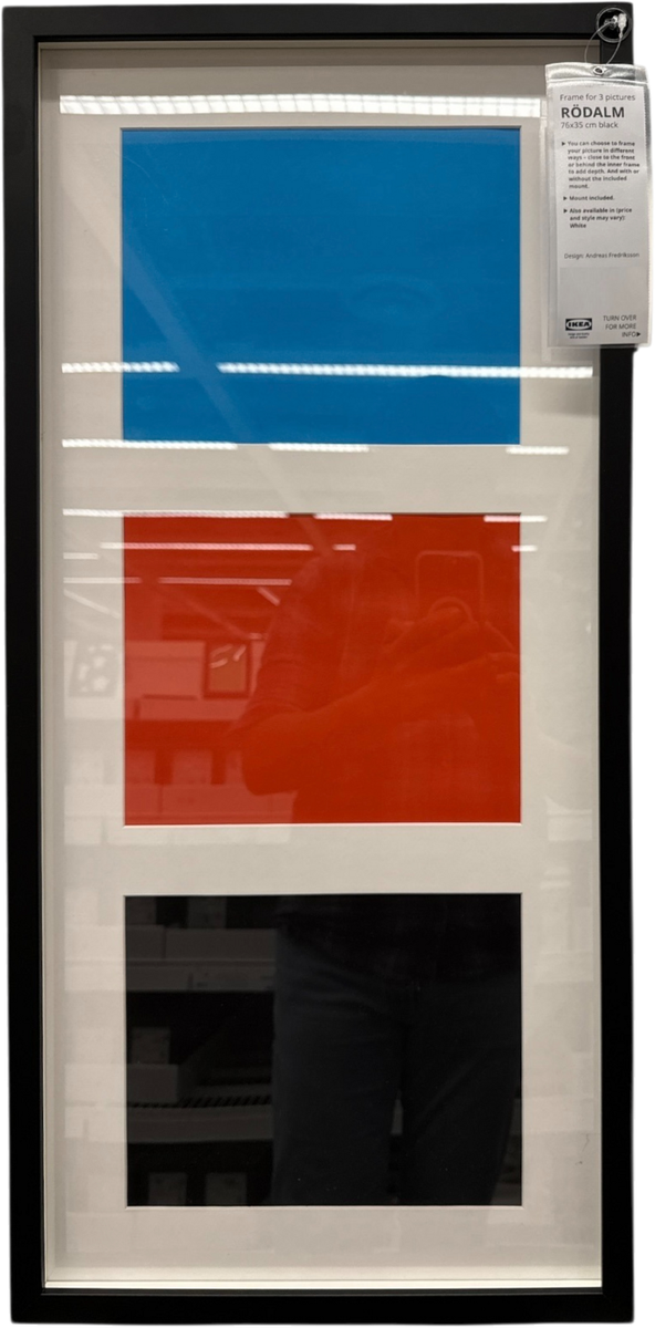 New IKEA RODALM Black Frame For 3 Pictures 76x35 cm (30x13 ¾