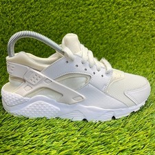 Nike Air Huarache Run White Pure Platinum Boys Size 5Y Running Shoes Sneakers