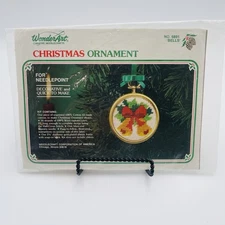 Wonder Art "Bells" Needlepoint Christmas Ornament No.6891 Fun Project Easy