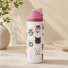 New Owala UO Exclusive Cat Collage FreeSip 32 oz Water Bottle