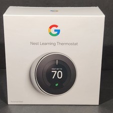 Nuevo en caja Google Nest 3ª generación termostato de aprendizaje T3019US acero pulido