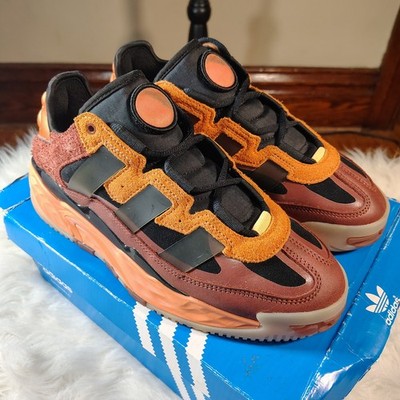 Adidas Niteball Hazy Copper Black Acid Orange Shoes Mens Size 7