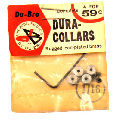 Vintage Du-Bro 1/16'' Plated Brass Dura-Collars No.DC116  For R/C Models New