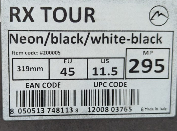 ROXA - RX TOUR  2022 - MP 29.5 (11.5US) - DUTY FREE [MC15]