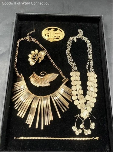 Vintage Style Costume Jewelry Lot of 7 Bib Necklace Eagle Brooch Bracelet