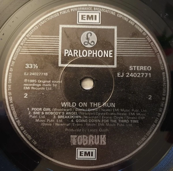 Tobruk - Wild On The Run (LP, Album) (Very Good Plus (VG+)) 3734928751 - Image 4 of 4