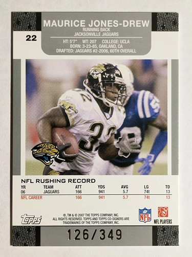 2007 Topps Co-Signers Changing Faces Gold Blue Maurice Jones-Drew/Mike Walker - Picture 2 of 2