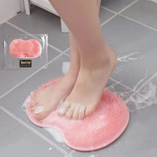 Silicone Foot Scrubber Mat for Shower Exfoliating Cleaning Massage Bath Tool UK