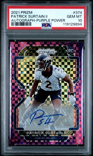 Patrick Surtain II [Autograph Purple Power Prizm] #374 2021 Panini Prizm card