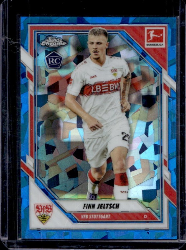 2025-26 Topps Chrome Bundesliga Sapphire Edition Finn Jeltsch RC #93 Stuttgart