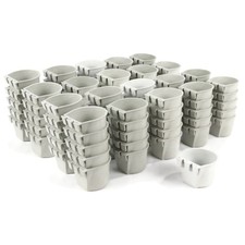 100-Pack - Gray Cage Cup hold 0.5 Pint / 8 fl oz to Hang Feed  Water for Pet