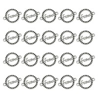 20 StüCk Runde Legierung Freund Buchstaben AnhäNger AnhäNger Charms Diy Schmuck