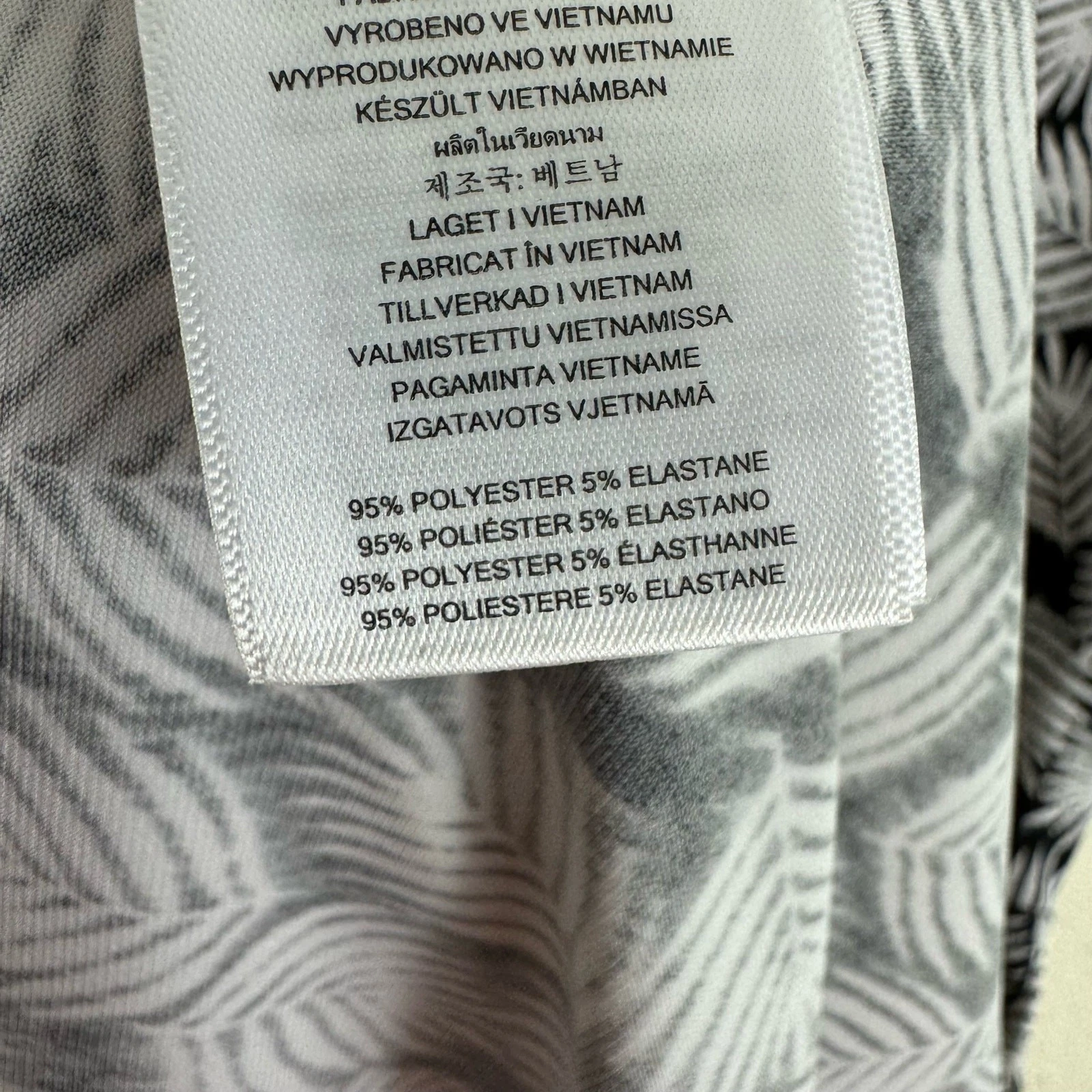 Abito MICHAEL Michael Kors stampa foglia di palma leggero elasticizzato sopra il ginocchio taglia S