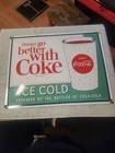 Coca Cola soda Advertising vintage porcelain sign Bottles Fountain