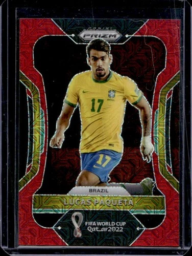 2022-23 Panini Prizm World Cup Lucas Paqueta Red Mojo #/99 Brazil