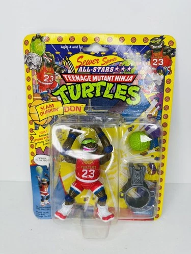 Vintage Playmates 1991 TMNT Ninja Turtles All Stars Slam Dunkin Don Figure MOC