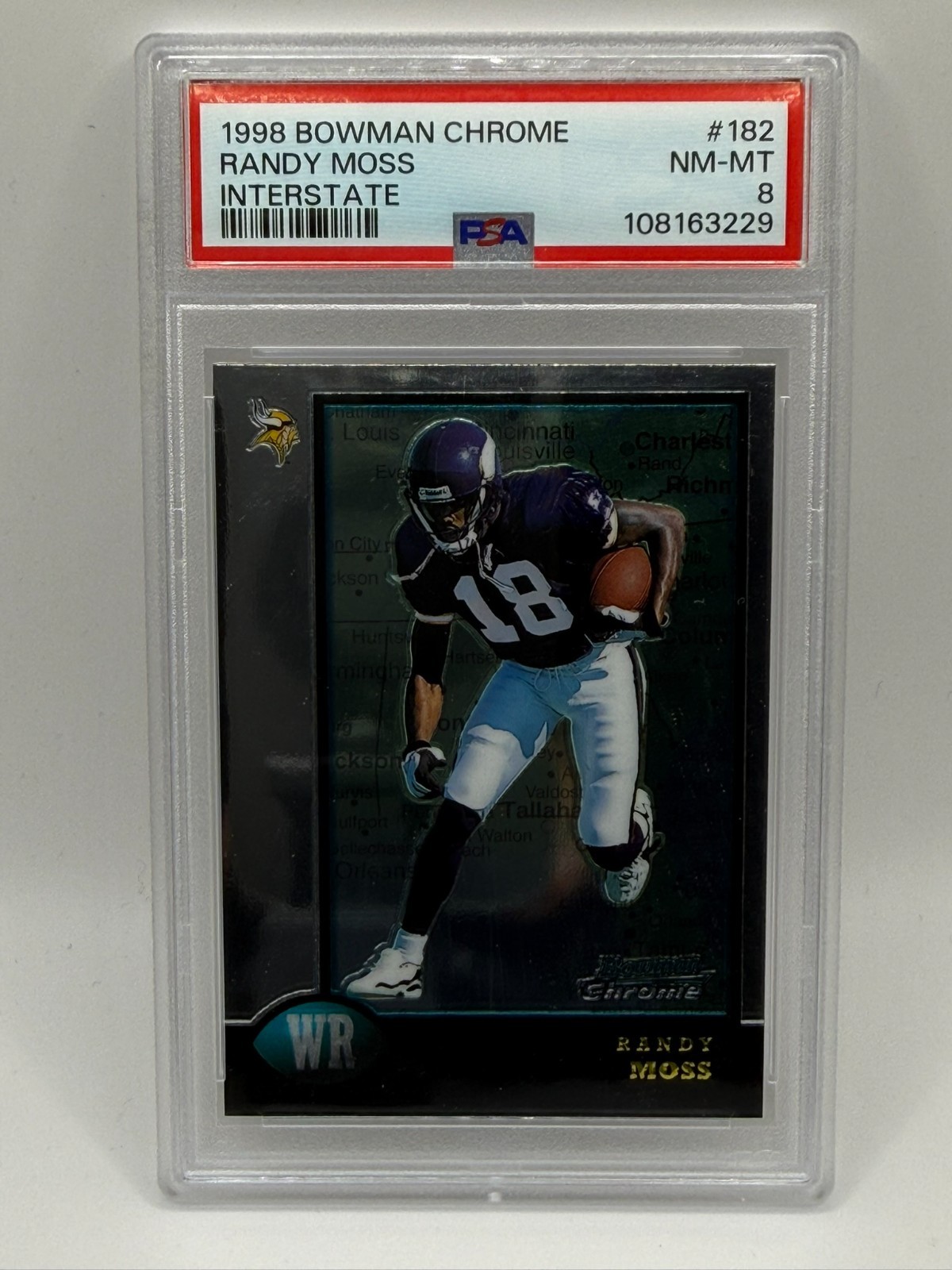 1998 Bowman Chrome Interstate #182 Randy Moss PSA 8 NM-MT