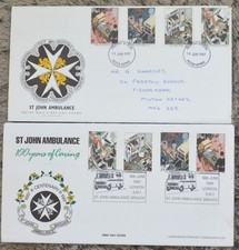 Two versions of the St John Ambulance Brigade 1987 Centenary First Day Covers