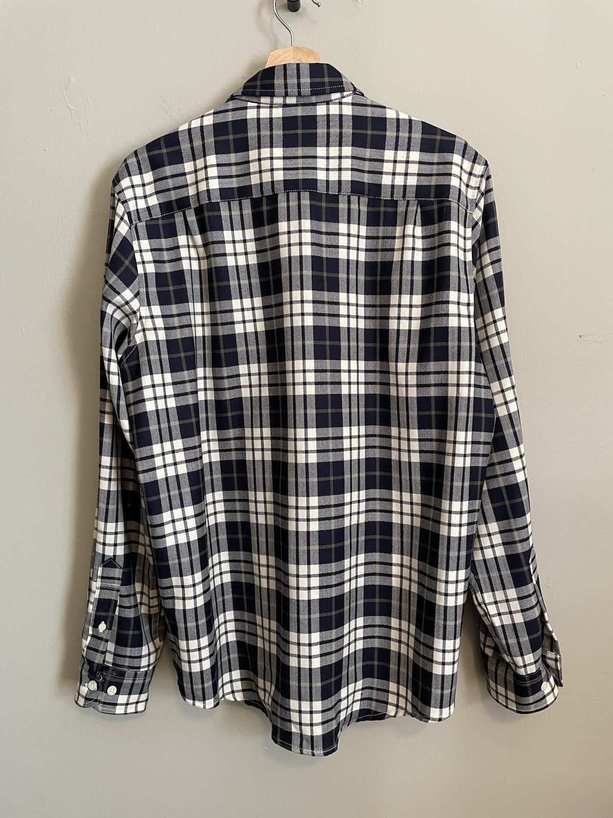 PENDLETON Evergreen Fitted Large Blue Plaid 100% … - image 6