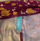 LuLaRoe Women's Multicolor Leggings Size TC2 Burgundy Gold Pink Floral Print — photo 4