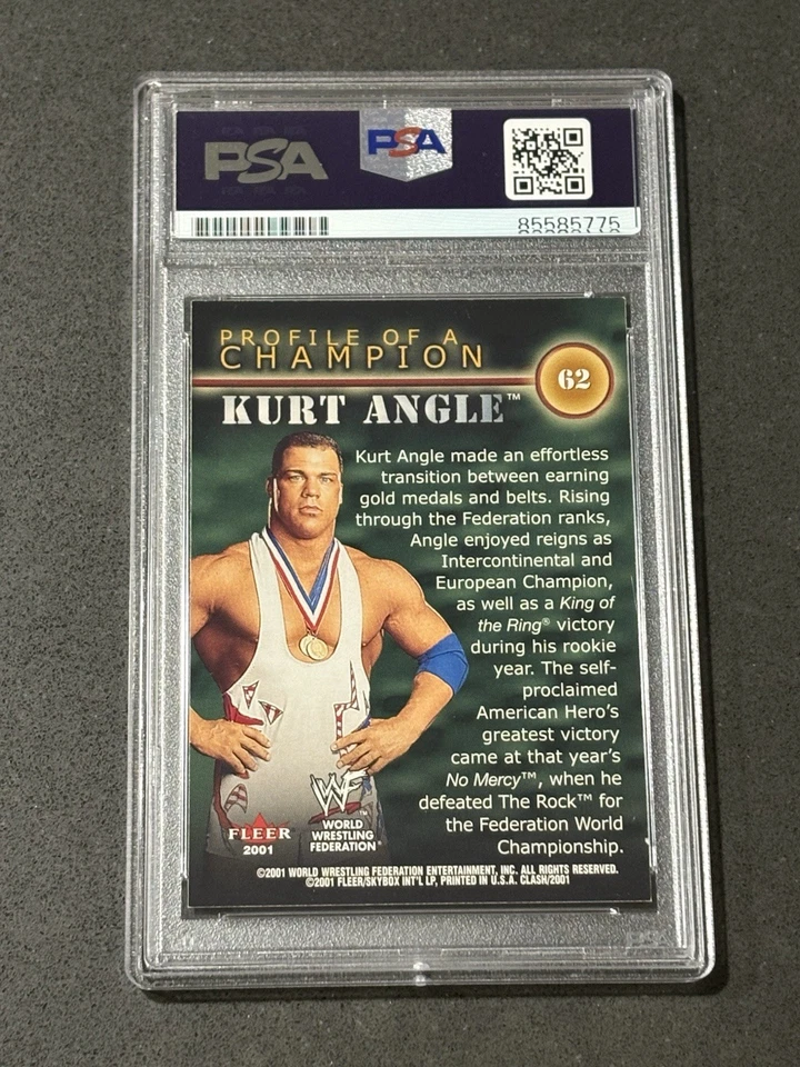 KURT ANGLE 2001 FLEER WWF CHAMPIONSHIP CLASH SIGNED AUTOGRAPHED CARD PSA/DNA - Image 2 of 2