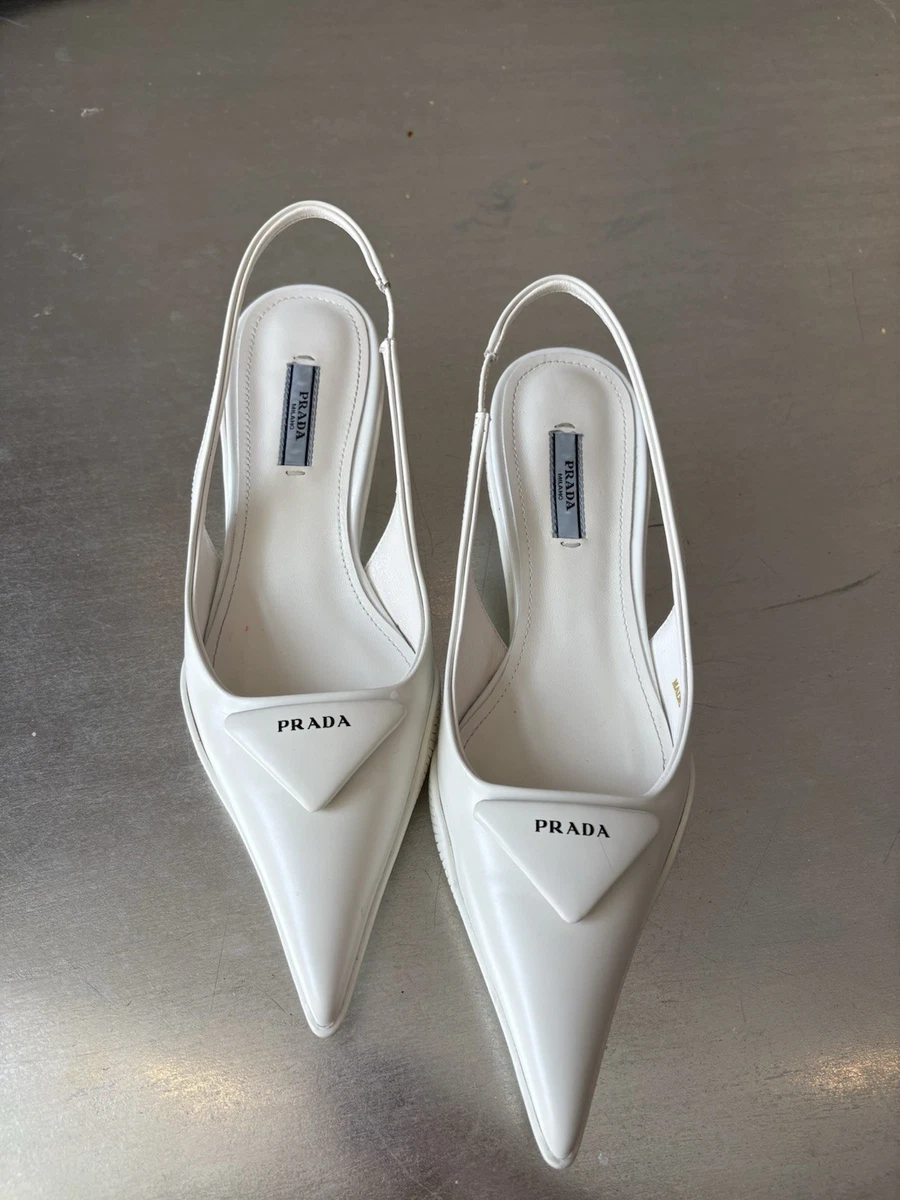【かわいいウサギ】Prada White Leather Heels PRADA White Heels for Women for sale | eBay
