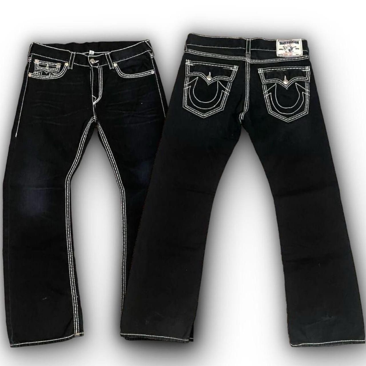 True Religion Black Bootcut Mb3 Jeans Seen On Sematary Rb1 Size 34x34