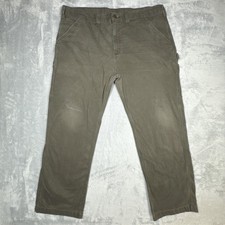 Carhartt B324 Pants Mens 42x30 Brown Relaxed Fit Canvas Carpenter Utility Work