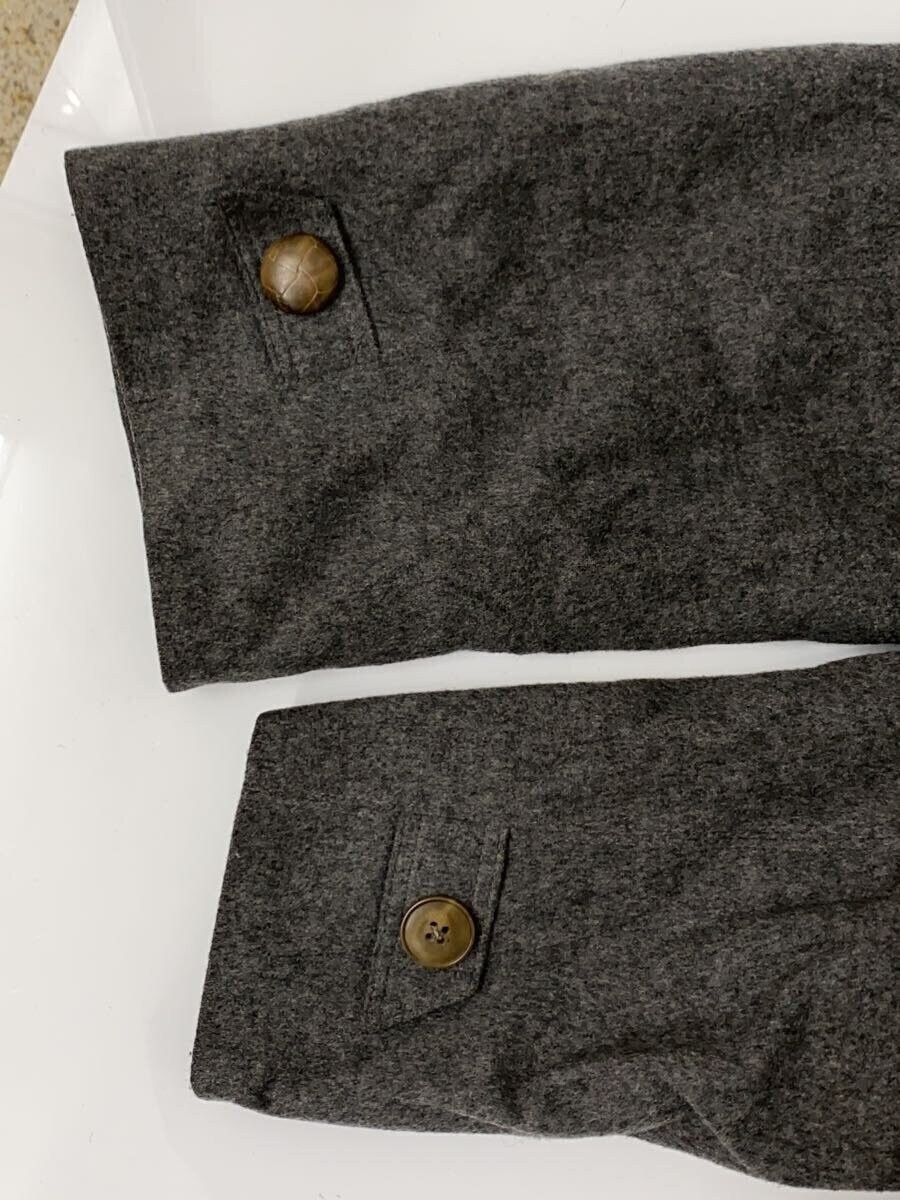 Pure Wool Coat Gray Solid Size Large Warm Unlined… - image 5