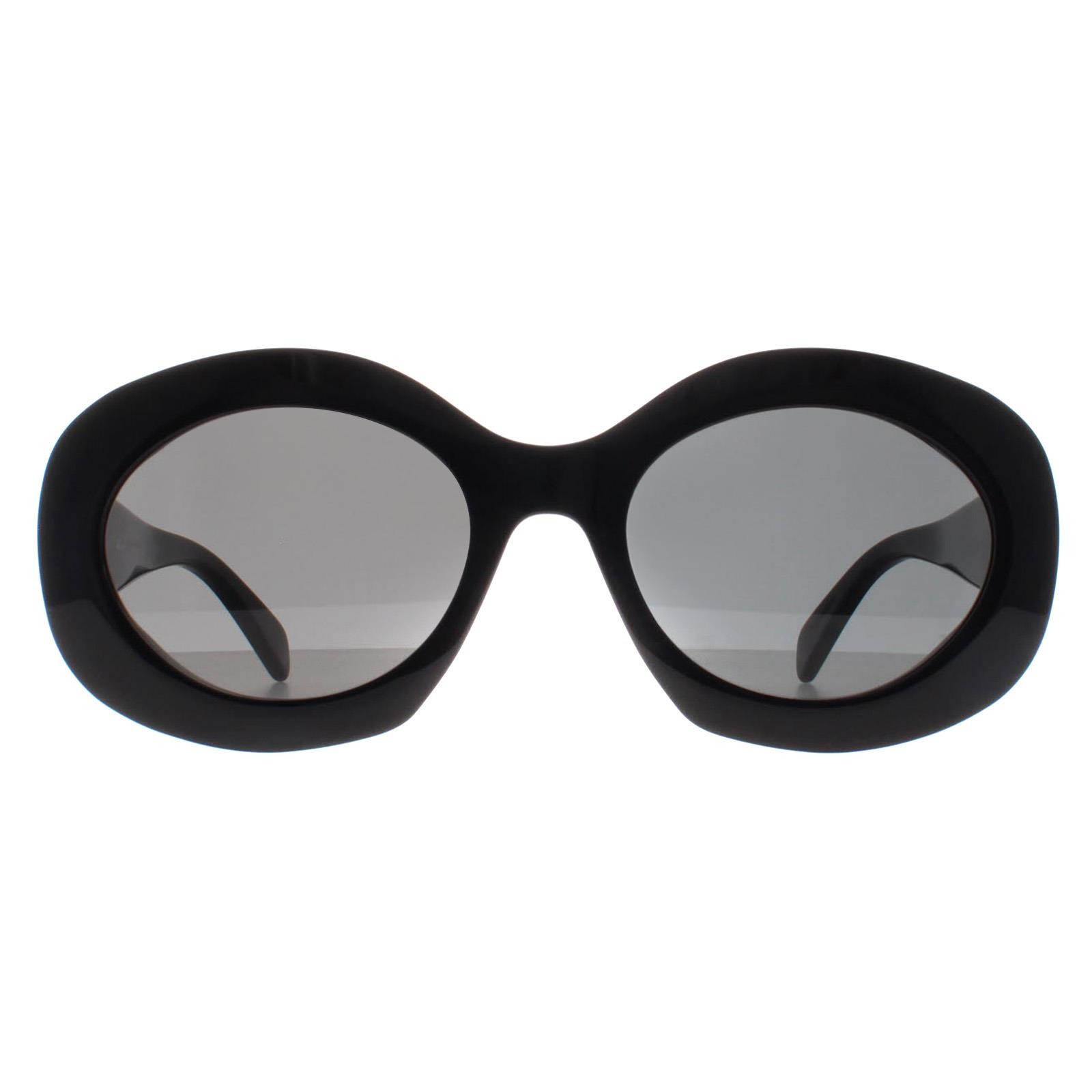 Celine Sunglasses Triomphe CL40292U 01A Shiny Black Smoke Gray