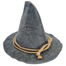 nigsouy Witch Wizard Hat for Adults, Felt One Size Fits Most Grey