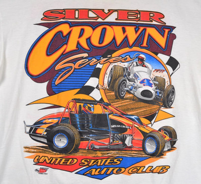 VTG 90s Silver Crown Series Shirt Mens Extra Large Las Vegas NV Auto Club