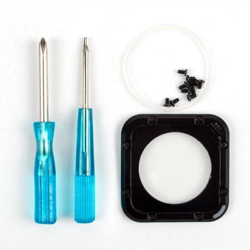 Kit ricambio copriobiettivo vetro telaio alluminio per GoPro HERO 5/4 sessione - Immagine 4 di 4