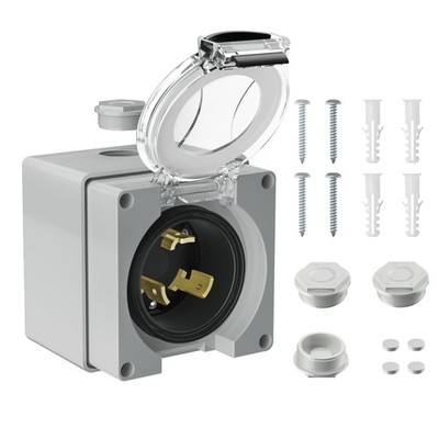 30 Amp Generator Power Inlet Box, NEMA L5-30P Power Inlet Box for 3 Prong Gen...